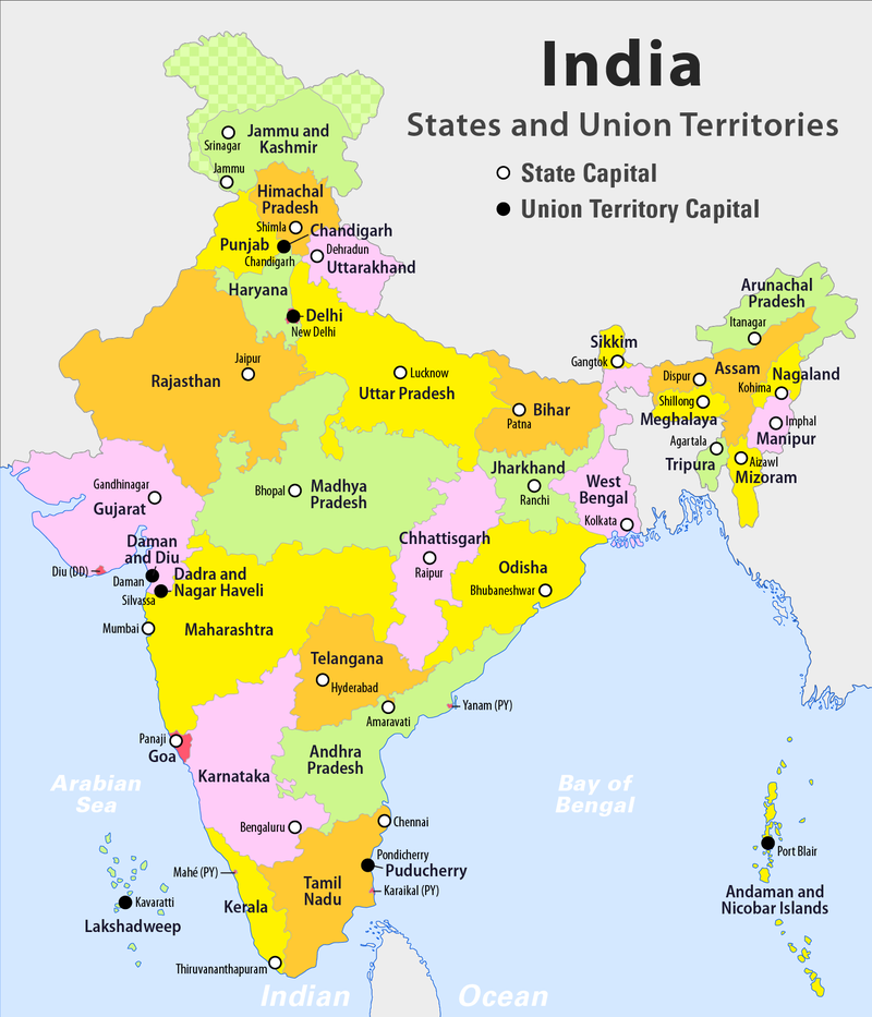 How Many States In India And Their Names